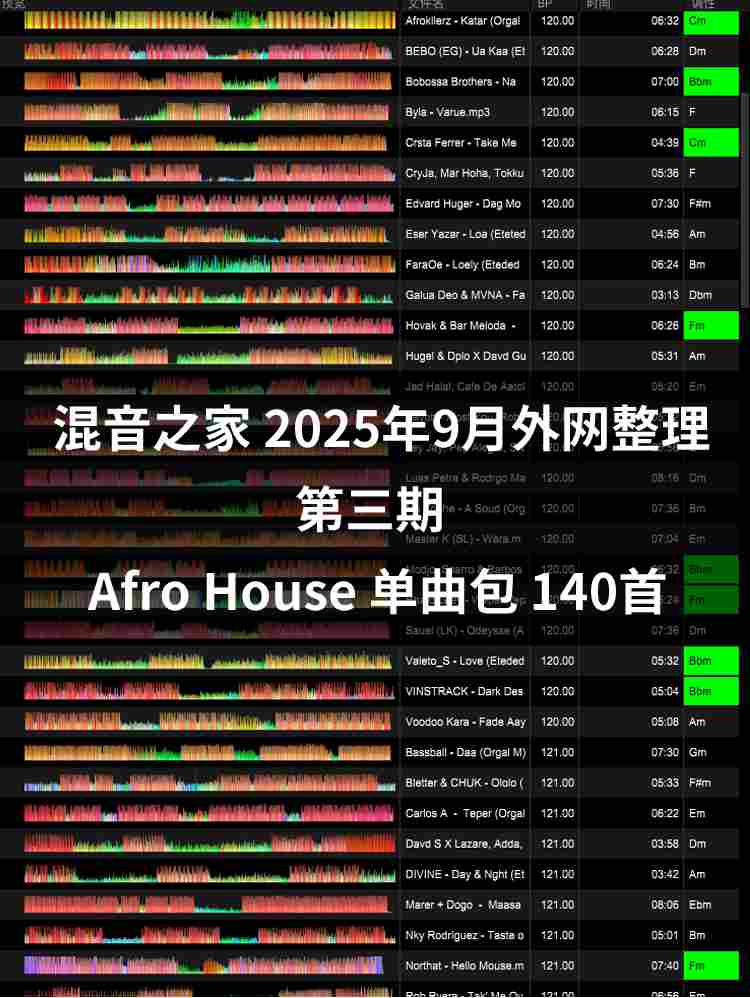 混音之家9月外网整理 第三期Afro House 140首